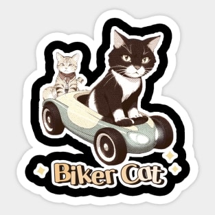 Biker Cat,Racer Cat Sticker